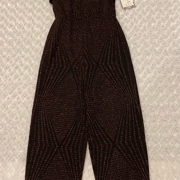 Trixxi Girl Black Rainbow Metallic Ruffle Jumpsuit - M - Picture 6 of 13